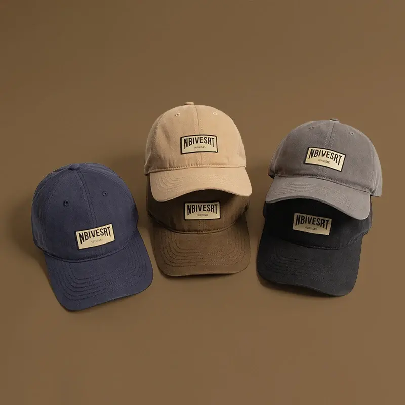 Retro Letter Men's Baseball Cap Japanese Unisex Solid Color Peaked Hat Summer Outdoor Comfortable Cotton Sun Hats