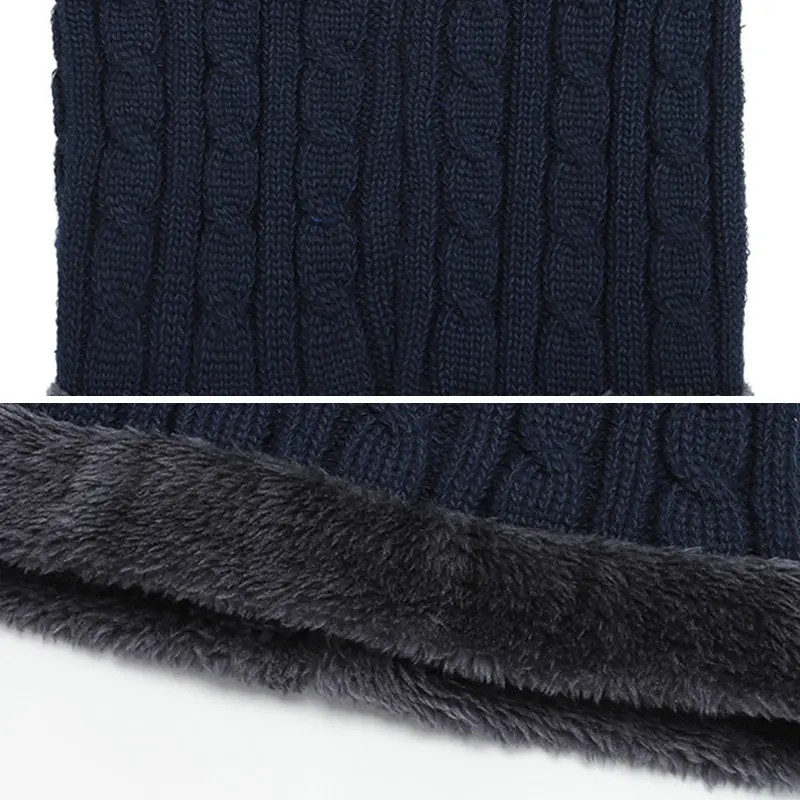 Winter Knitted Plush Scarf Warm Thicken Plush Wool Neck Warmer Solid Color Unisex Neckerchief Cold-proof Collars