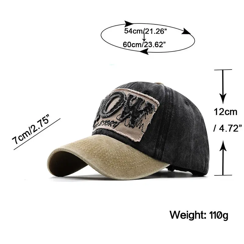 Letter Embroidered Baseball Cap for Men Women Adjustable Hip Hop Streetwear Sun Hats Spring Autumn Cotton Snapback Caps