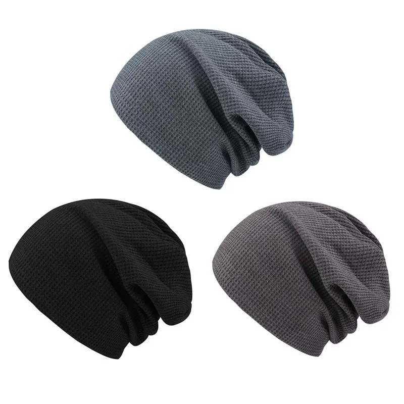 Autumn Winter Beanies Hat for Women Korean Slouchy Skull Cap Solid Color Female Knitted Warm Baggy Hats