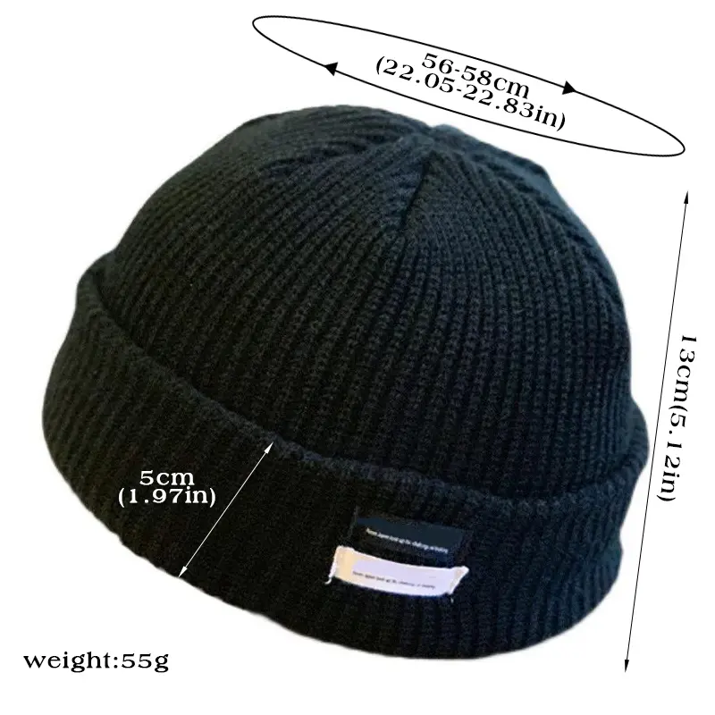 Winter Beanies for Women Men Warm Knit Wool Docker Cap Unisex Retro Hip Hop Dome Skullcap