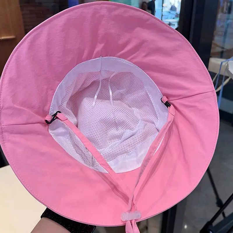 Summer Bucket Hat for Women Thin Quick Dry Fisherman Cap Y2K Girls Solid Color Panama Hats Dual-use Variable Bag