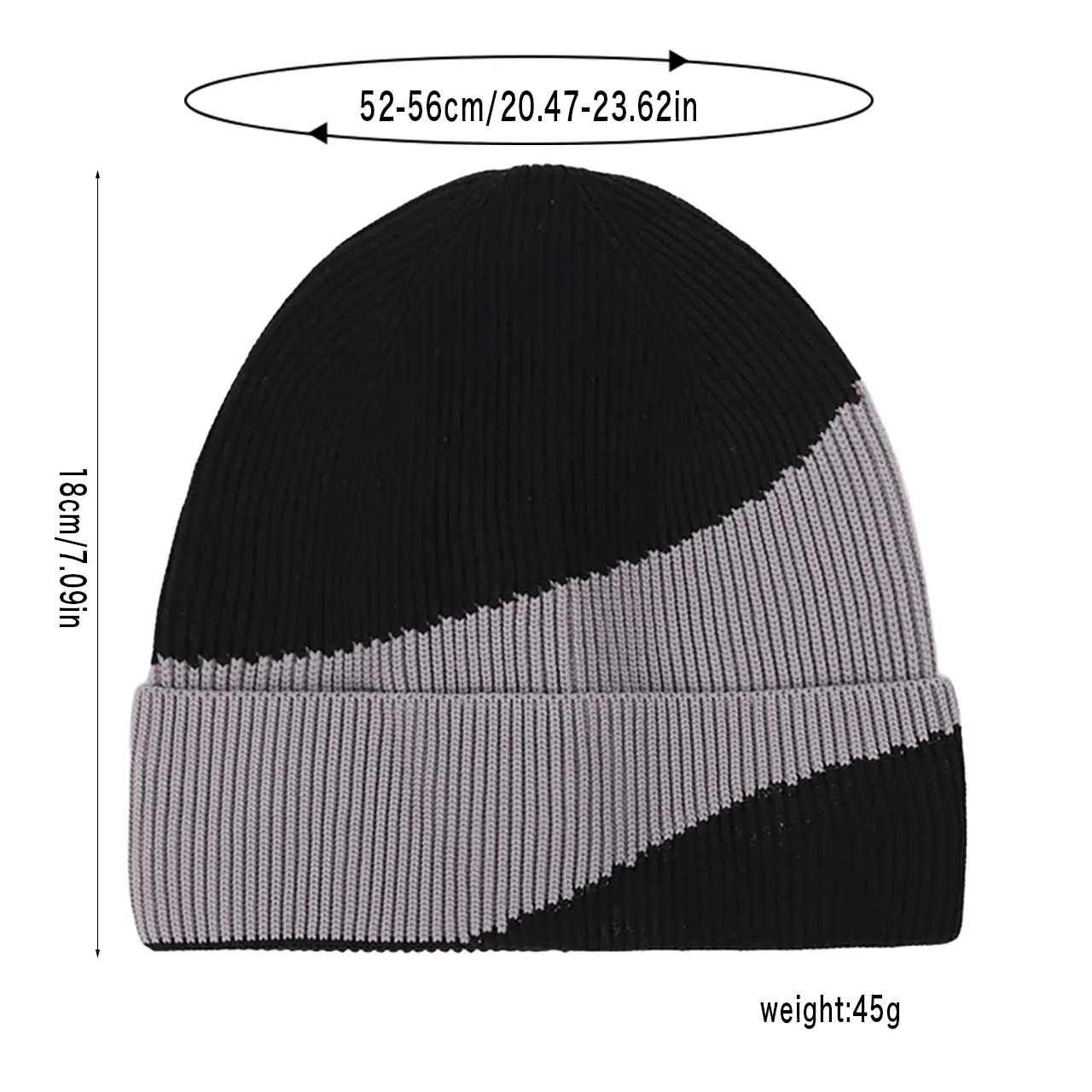Striped Beanies Hat for Men Winter Warm Wool Knit Cap Outdoor Ski Hiking Skullcap Male Fashion Skullies