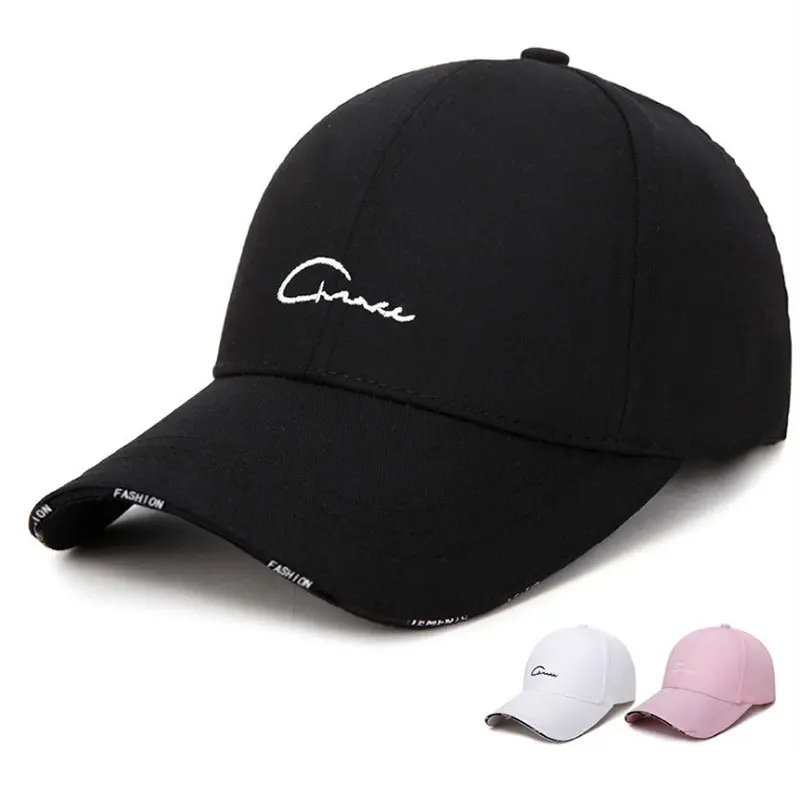 Men Baseball Hat Solid Color Letter Embroidery Wild Snapback Cap Hip Hop Spring Summer Travel Women Sun Protection Caps
