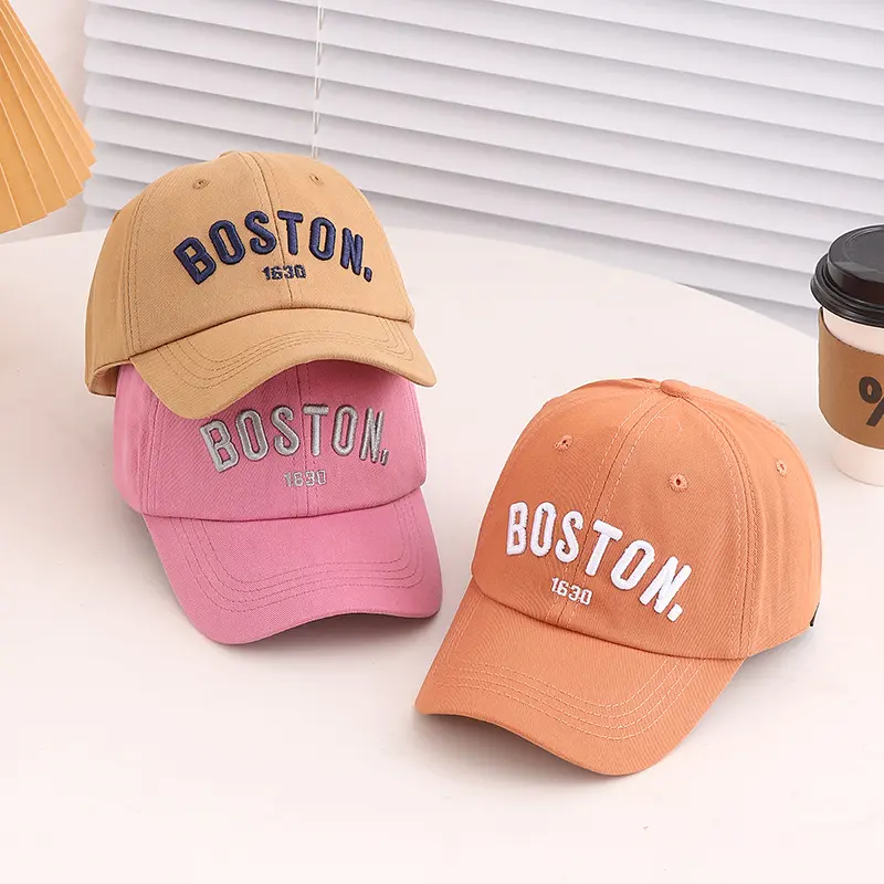 Summer Children Baseball Cap Letter Embroidered Duck Tongue Hat for Kids Korean Adjustable Cotton Boy Girl Sun Hats
