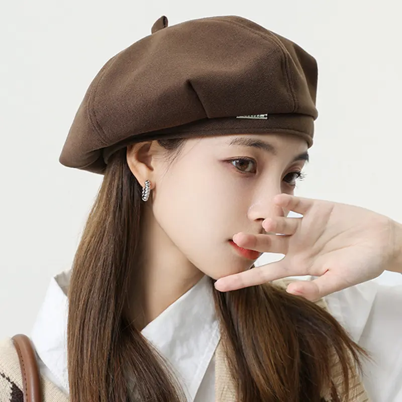 Beret for Women Spring Autumn Solid Color Painter Hat Vintage French Lady Octagonal Cap Girls Newsboy Caps