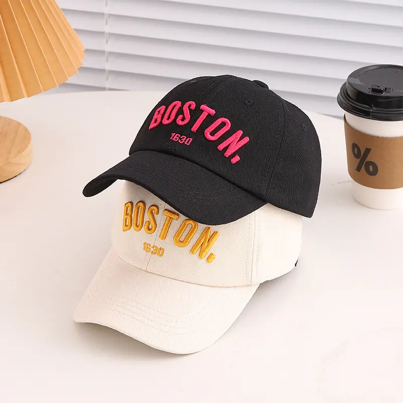 Summer Children Baseball Cap Letter Embroidered Duck Tongue Hat for Kids Korean Adjustable Cotton Boy Girl Sun Hats