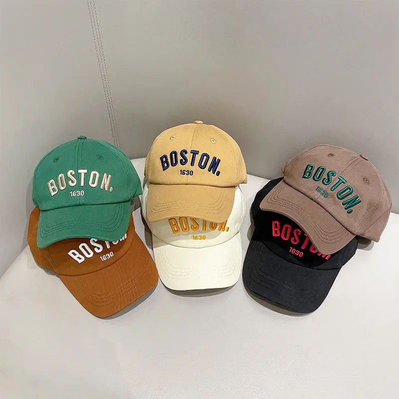 Summer Children Baseball Cap Letter Embroidered Duck Tongue Hat for Kids Korean Adjustable Cotton Boy Girl Sun Hats