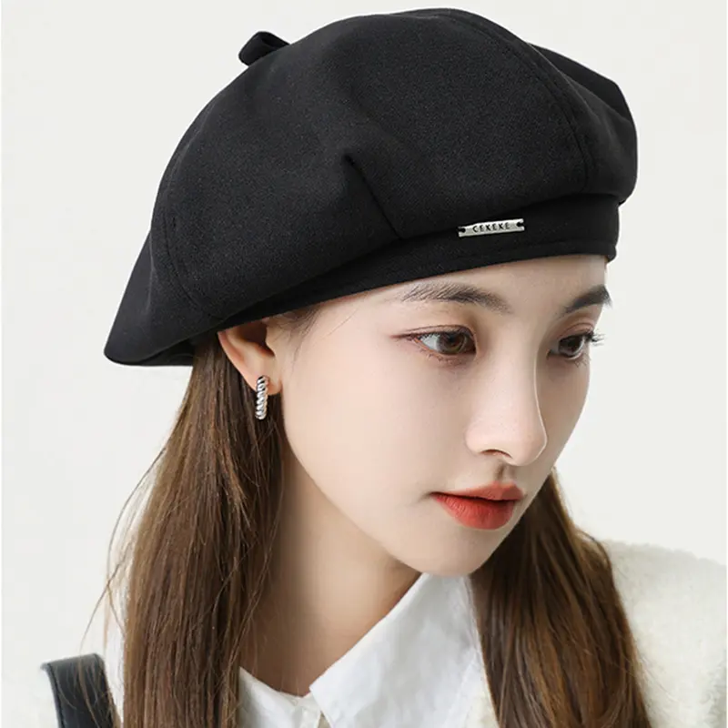 Beret for Women Spring Autumn Solid Color Painter Hat Vintage French Lady Octagonal Cap Girls Newsboy Caps
