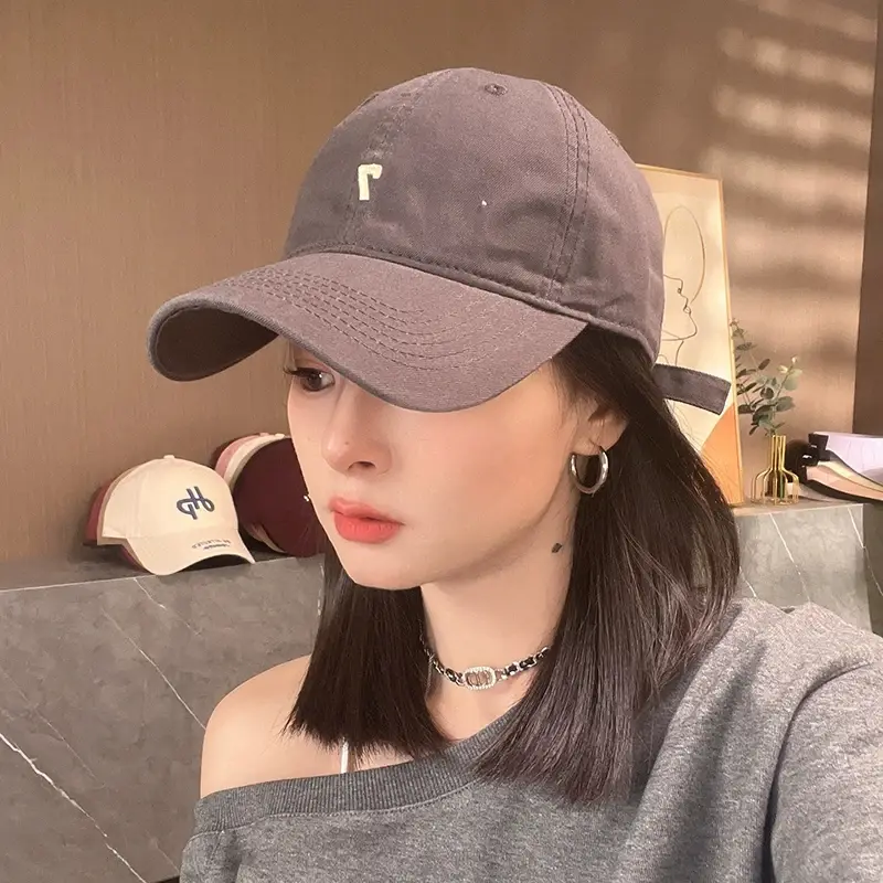 Korean Baseball Cap for Women Embroidery Letter Hip Hop Snapback Cap Summer Solid Color Cotton Unisex Sun Visor Hats