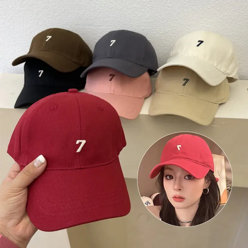 Korean Baseball Cap for Women Embroidery Letter Hip Hop Snapback Cap Summer Solid Color Cotton Unisex Sun Visor Hats