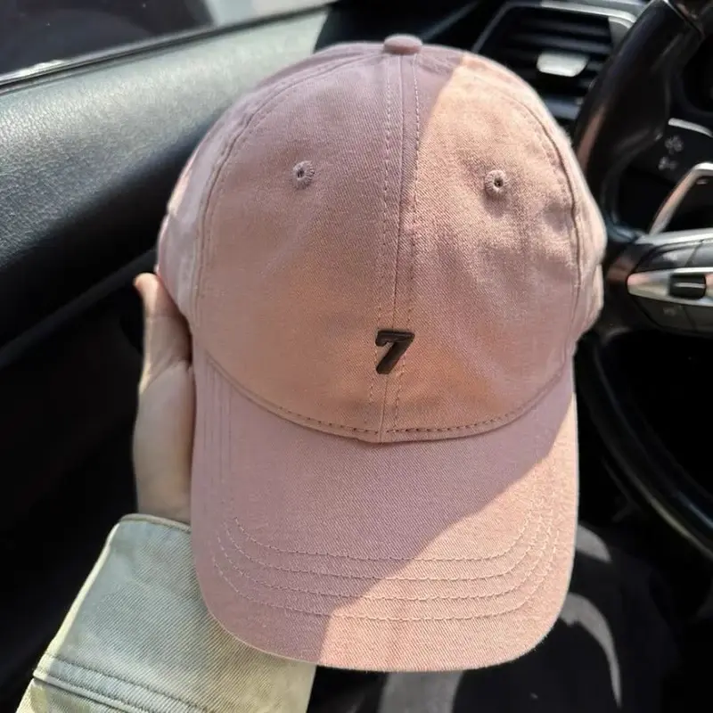 Korean Baseball Cap for Women Embroidery Letter Hip Hop Snapback Cap Summer Solid Color Cotton Unisex Sun Visor Hats