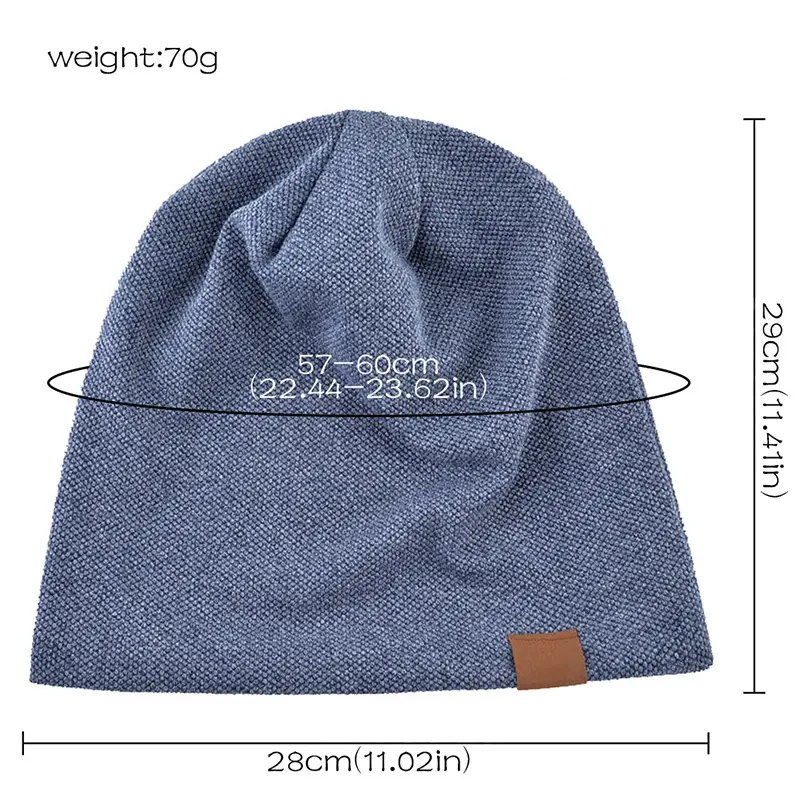 Winter Beanies for Women Men Retro Label Baggy Hat Outdoor Warm Cycling Ski Cap Unisex Hip Hop Slouchy Caps