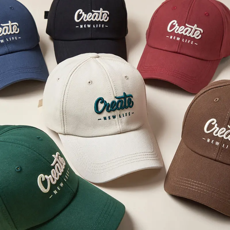 Letter Embroidered Baseball Cap for Women Summer Sunshade Curved Brim Sun Hat Korean Hip Hip Lady Snapback Caps