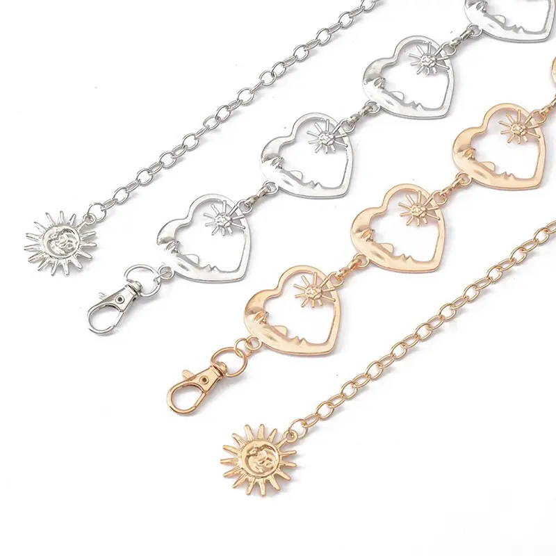 Y2K Love Heart Waist Chain Belt for Women Luxury Metal Tassel Waistband Lady Girls Korean Jeans Dress Decor Waist Strap