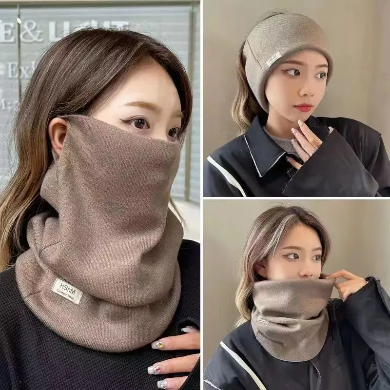 Winter Warm Hanging Ear Mask Scarf for Women Thermal Cycling Neck Cover Outdoor Neck Protection Windproof Headscarf