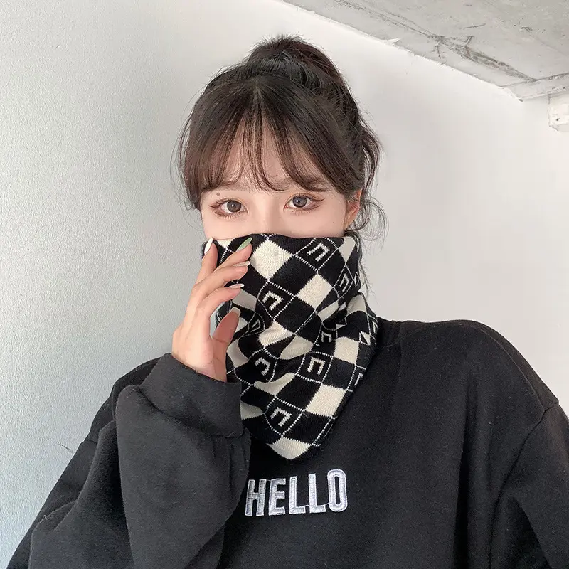 Winter Warm Hanging Ear Mask Scarf for Women Thermal Cycling Neck Cover Outdoor Neck Protection Windproof Headscarf
