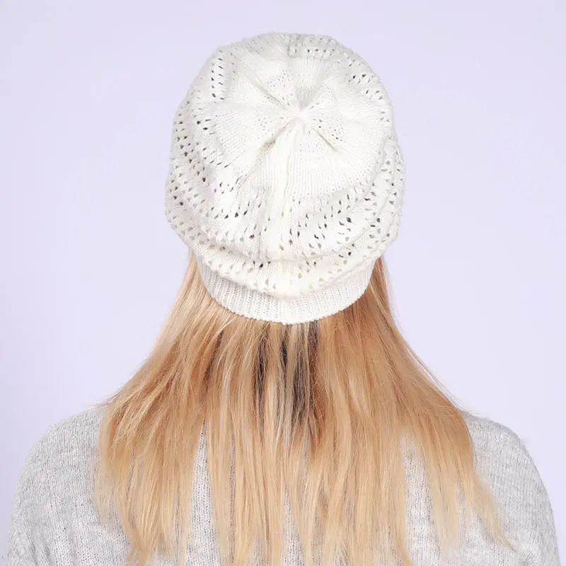 Woman Hip Hop Knitted Hat Women Men Unisex Chunky Cap Winter Warm Slouchy Cap Crochet Ski Beanie Hat Skullies Casual Bonnet