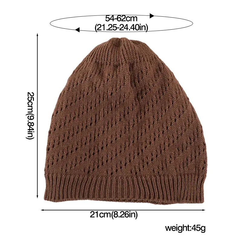 Woman Hip Hop Knitted Hat Women Men Unisex Chunky Cap Winter Warm Slouchy Cap Crochet Ski Beanie Hat Skullies Casual Bonnet