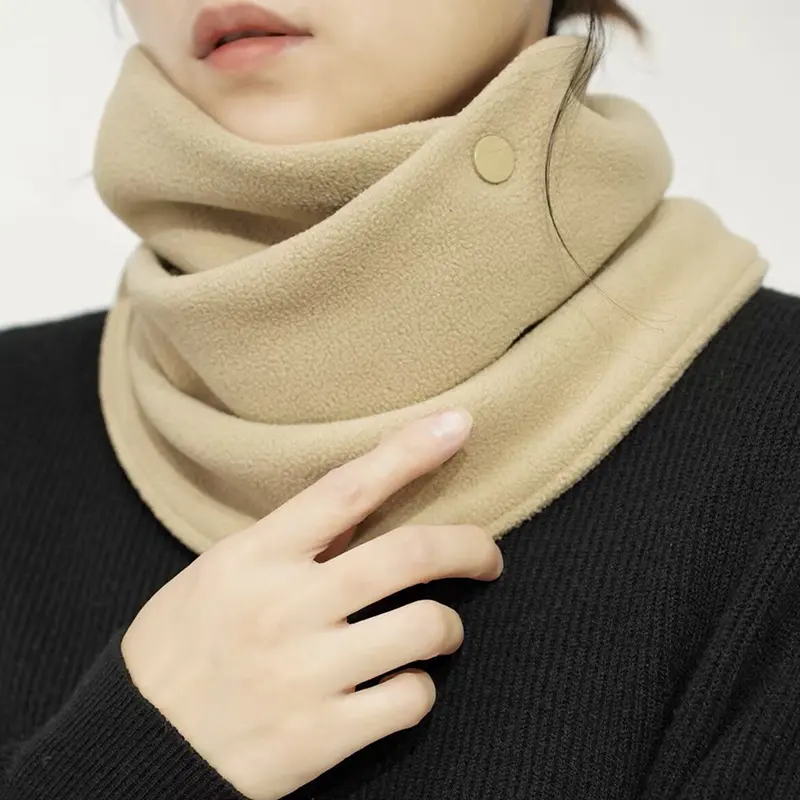 Winter Plush Scarf for Women Thick Warm Polar Fleece Fake Collar Scarves Solid Color Lady Bib Snood Female Neckerchief