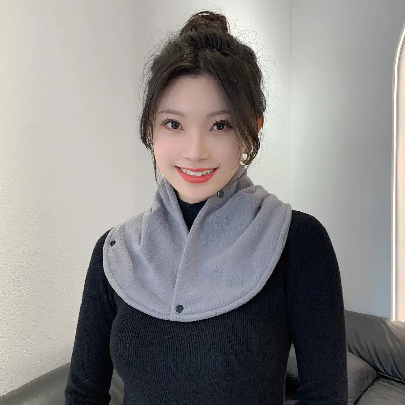 Winter Plush Scarf for Women Thick Warm Polar Fleece Fake Collar Scarves Solid Color Lady Bib Snood Female Neckerchief