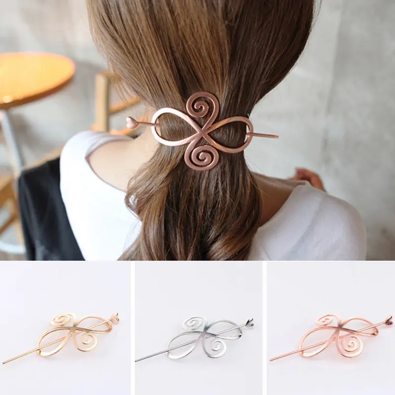 Korean Exquisite Women Hair Clips Lady Long Hair Slide Clip Metal Hairpins Barrette Shawl Pin Bun Holder Hair Accessories