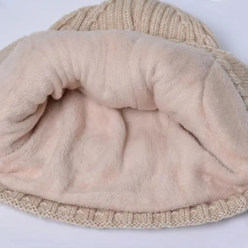 Winter Knit Hat with Earflap Outdoor Warm Cycling Ski Beanie Cap for Women Men Thicken Plush Lining Earmuff Hats