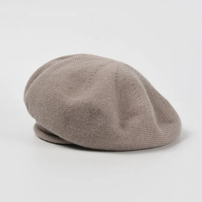 Winter Wool Berets for Women Solid Color Warm Artist Painter Hat Lady Girl Vintage Knitted Octagonal Caps