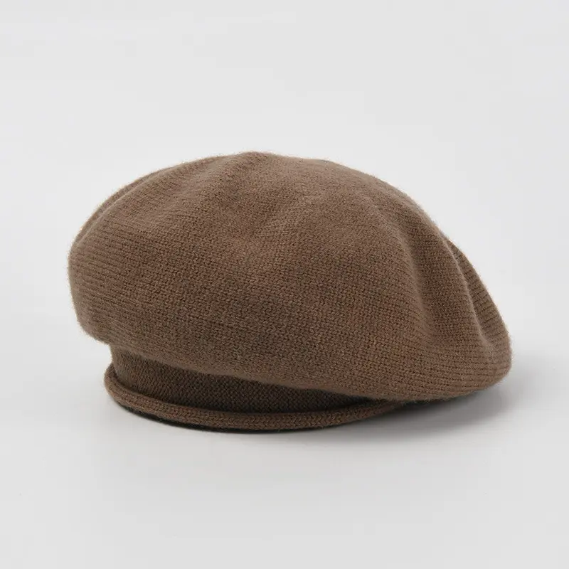 Winter Wool Berets for Women Solid Color Warm Artist Painter Hat Lady Girl Vintage Knitted Octagonal Caps
