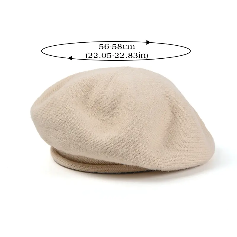 Winter Wool Berets for Women Solid Color Warm Artist Painter Hat Lady Girl Vintage Knitted Octagonal Caps