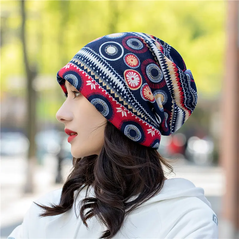 Retro Rainbow Striped Skullies Beanie Cap for Men Women Autumn Winter Warm Colorful Ski Caps Elastic Unisex Baggy Slouchy Hat
