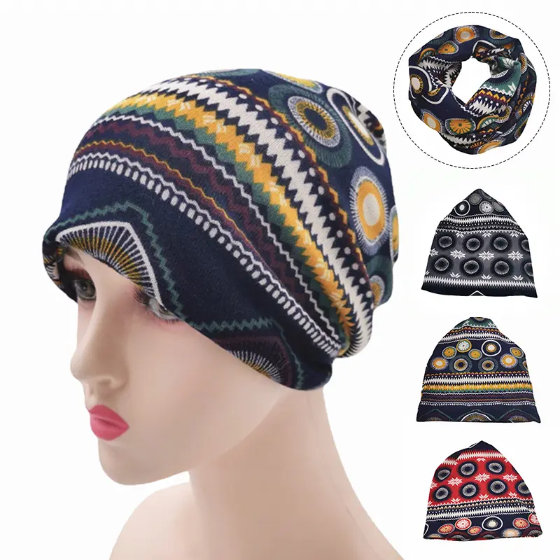 Retro Rainbow Striped Skullies Beanie Cap for Men Women Autumn Winter Warm Colorful Ski Caps Elastic Unisex Baggy Slouchy Hat