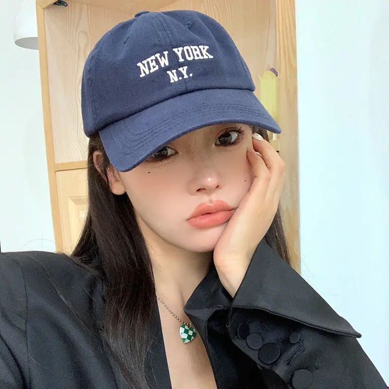 Women Baseball Cap Vintage Washed Cotton Soft Top Dad Hat Retro Y2K Pink Love Heart Letter Embroidered Snapback Caps