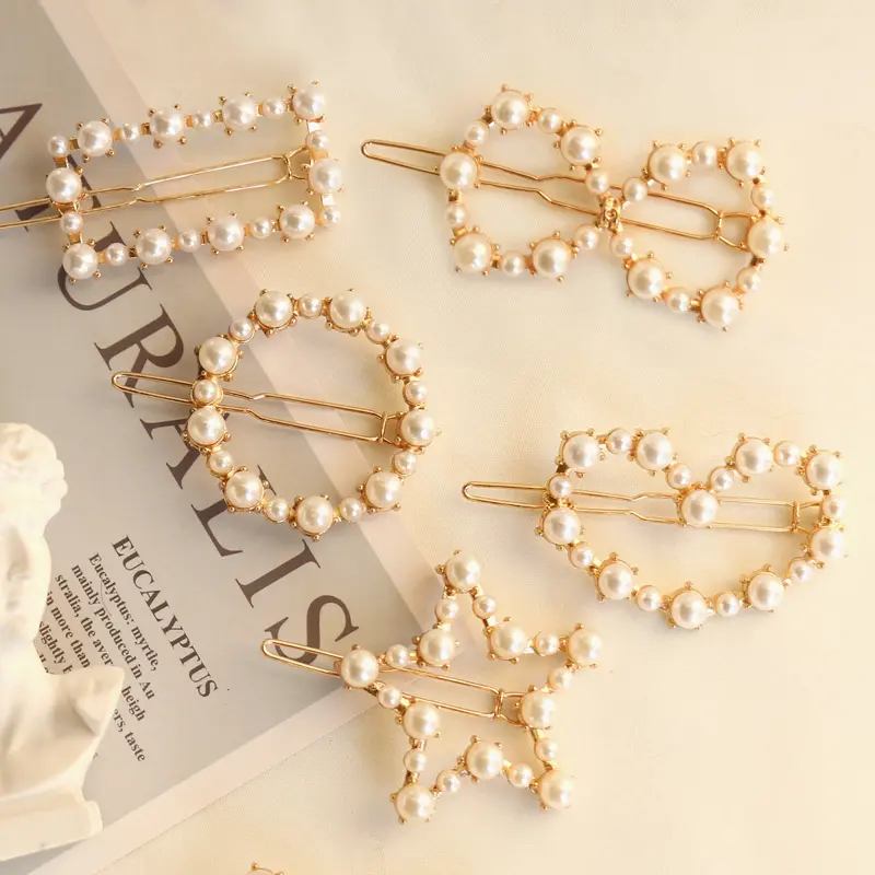 New Fashion Shell Hair Clips For Women Girls Sweet Gold Color Hairpins Barrette Simple Lady Headwear Hair Accessories