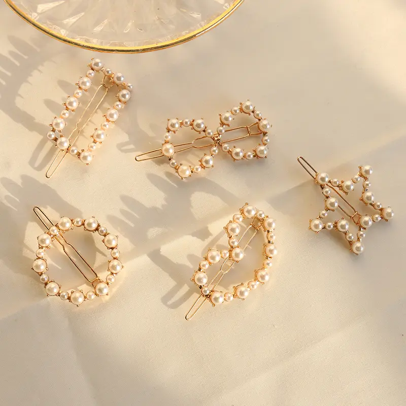 New Fashion Shell Hair Clips For Women Girls Sweet Gold Color Hairpins Barrette Simple Lady Headwear Hair Accessories