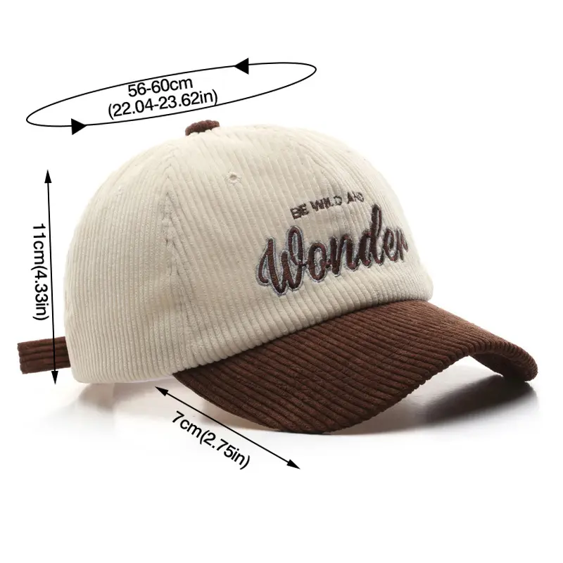 Letter Embroidery Baseball Cap Korean Corduroy Hip Hop Hat for Women Men Autumn Winter Thick Warm Unisex Peaked Caps Gorras