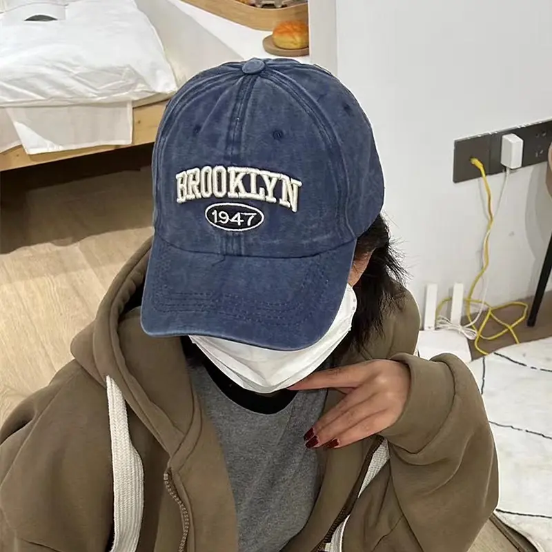 Retro Letter Embroidery Baseball Cap Cotton Brooklyn Hip-Hop Dad Hat Spring Summer Men Women Hip Hop Streetwear Sun Hats