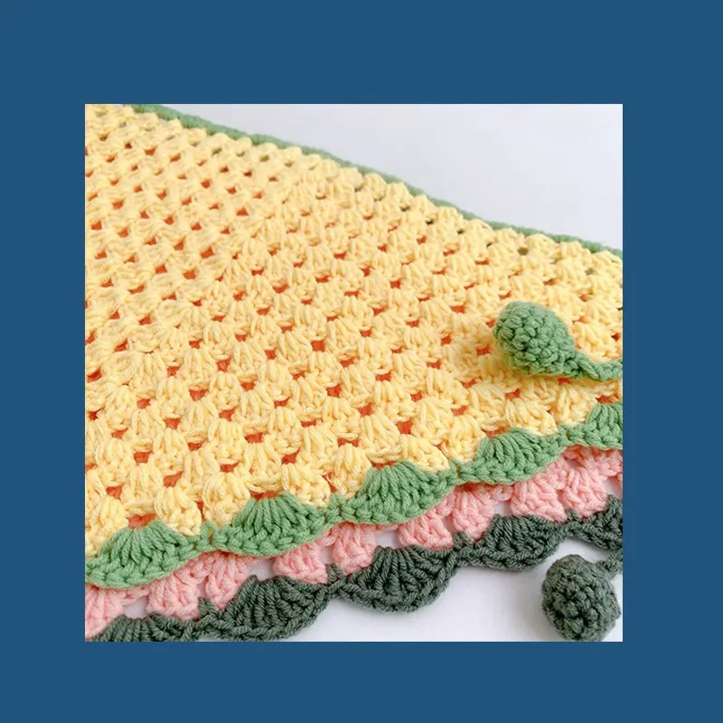 Korean Autumn And Winter Sweet Handmade Knitted Triangular Scarf, Women's Retro Lace Headscarf, Headband And Hat