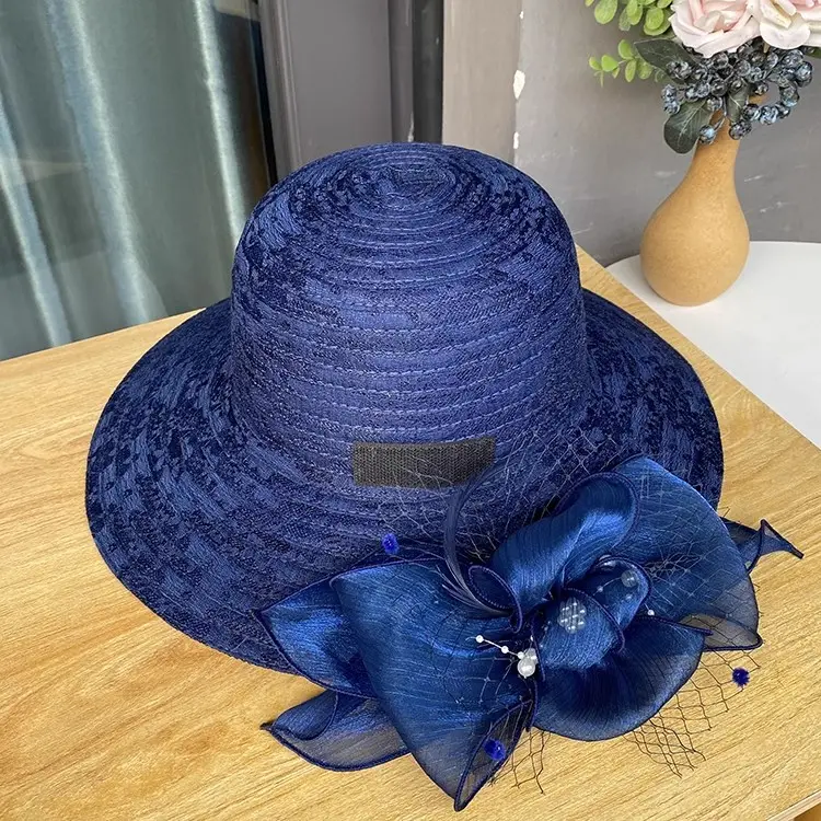 Elegant Top hat, Mesh, Flower, Big Edge, Face Covering, Beach Hat, Versatile In Summer, Breathable, Sun Protection, Sunshade Hat
