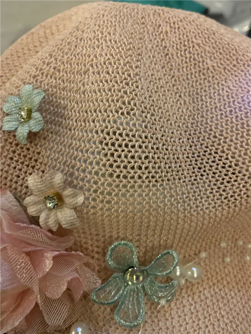 2022-pearl  flower ventilation  lady leisure  Octagonal hat  women  visors cap
