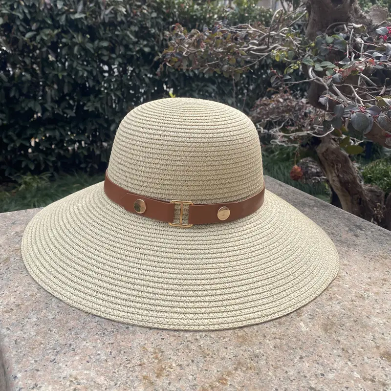 2025 New Straw Hat Women's Cross border Hot Selling Sunshade Summer Vacation Beach Hat Sun Hat
