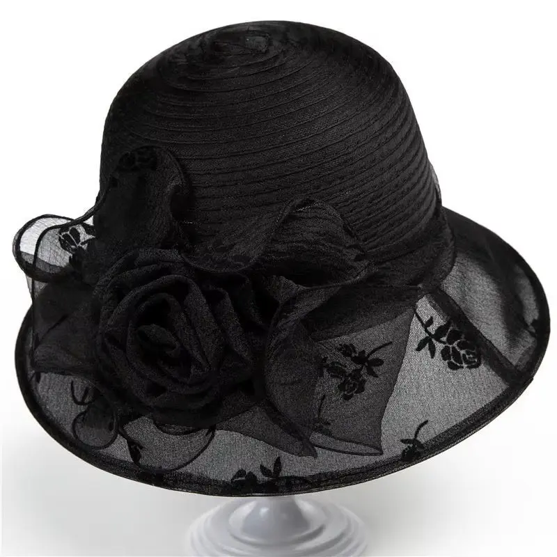 Sun hat Women's Summer Organza Fisherman Hat Travel Vacation Sun Hat UV Resistant Retro Hat