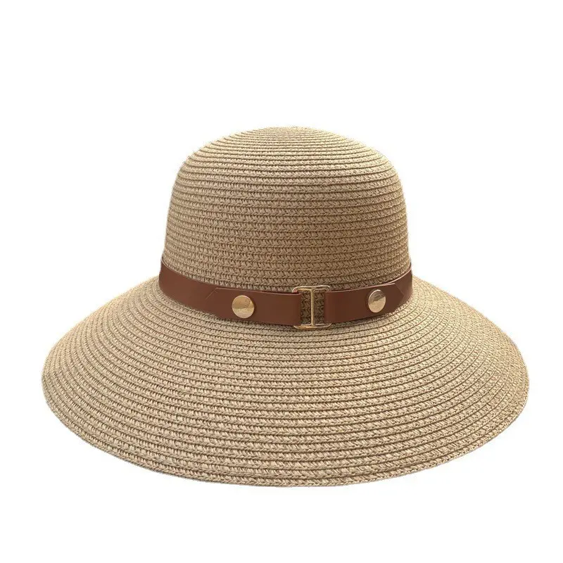 2025 New Straw Hat Women's Cross border Hot Selling Sunshade Summer Vacation Beach Hat Sun Hat