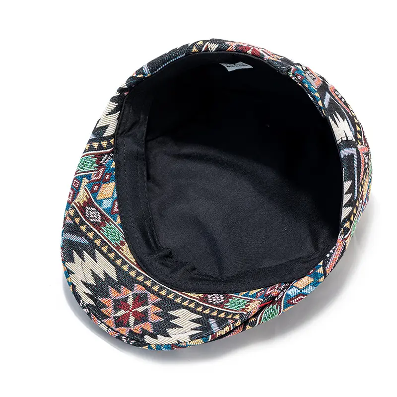 Korean Fashion Jacquard Beret Children's British Retro Duckbill Cap Ethnic Style Personalized Progressive Hat