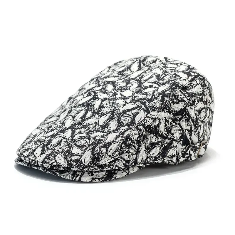 Korean Fashion Jacquard Beret Children's British Retro Duckbill Cap Ethnic Style Personalized Progressive Hat