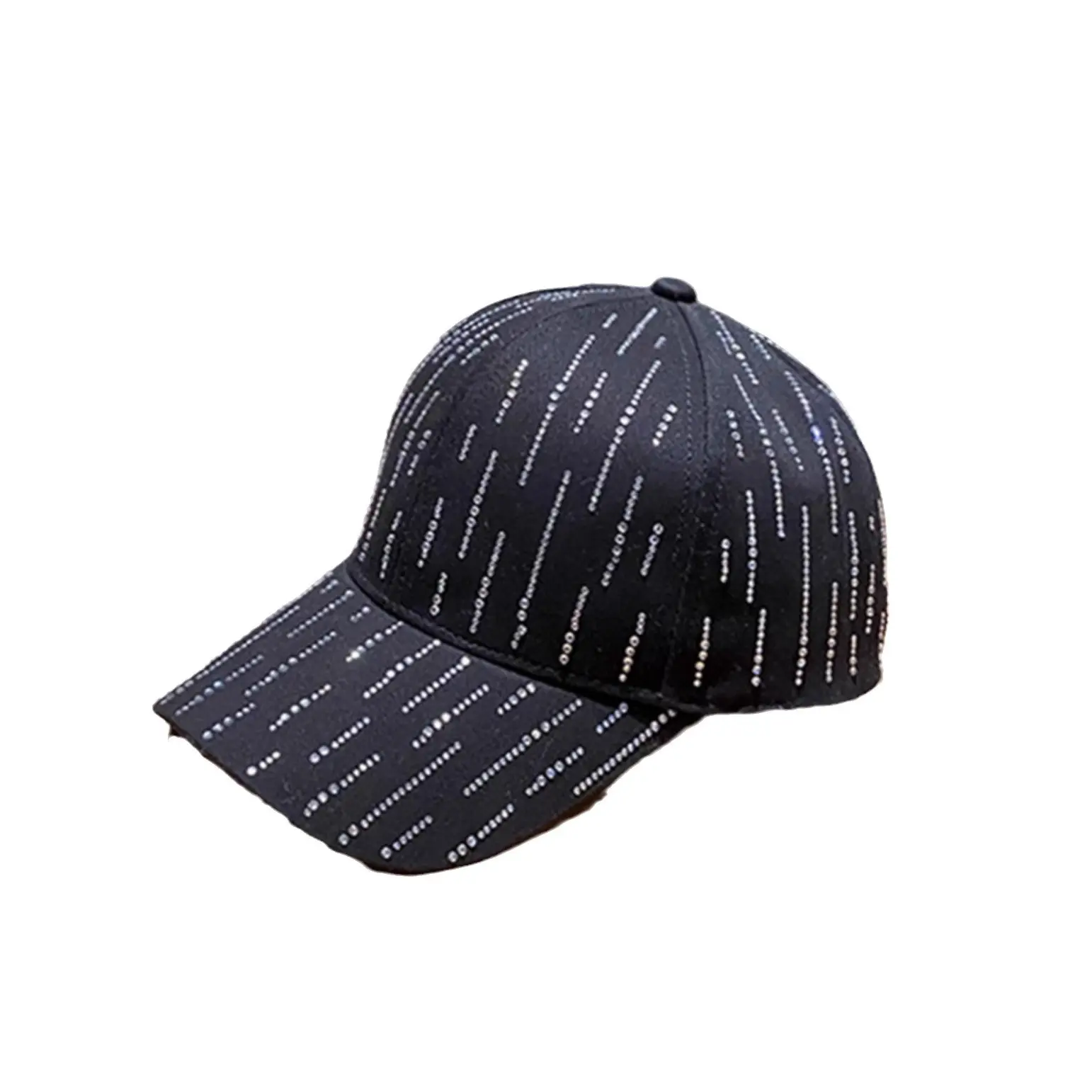 New Striped Rhinestone Hat Versatile Casual Baseball Cap, Spring and Summer Sun Protection And Sunshade Cap, Duckbill Cap