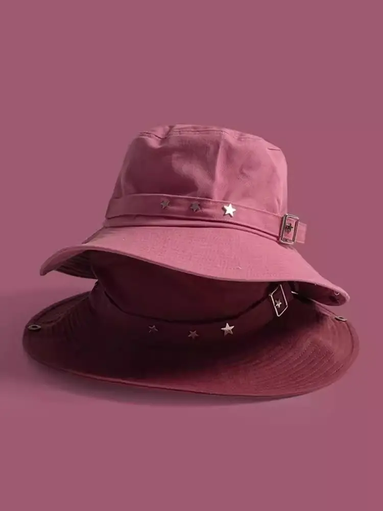 2024 Trendy Fisherman's Hat Women's American Pentagram Cowboy Hat Outdoor Sunscreen Mountaineering Sun Hat