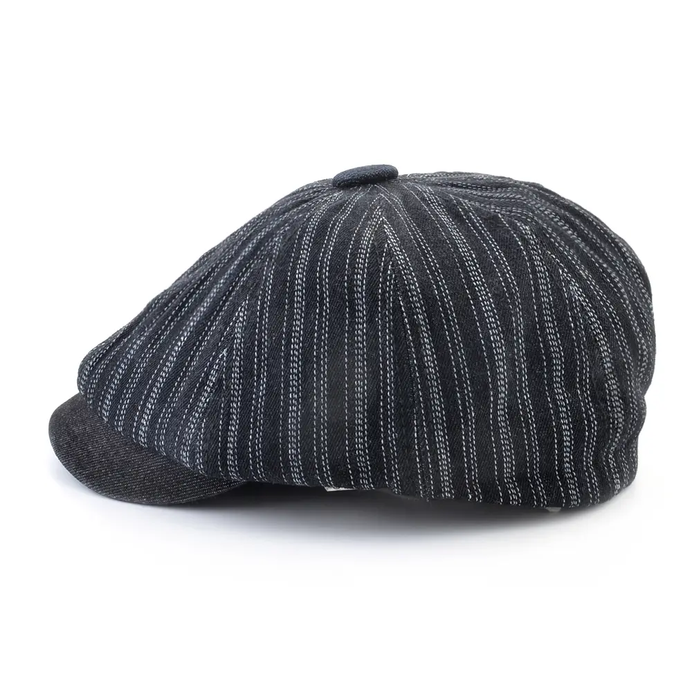 Vintage Striped Berets Men's Autumn Fashion Newsboy Caps Male Artist Flat Visor Peaked Hat Men Spring Casual Boina Gorras Hats