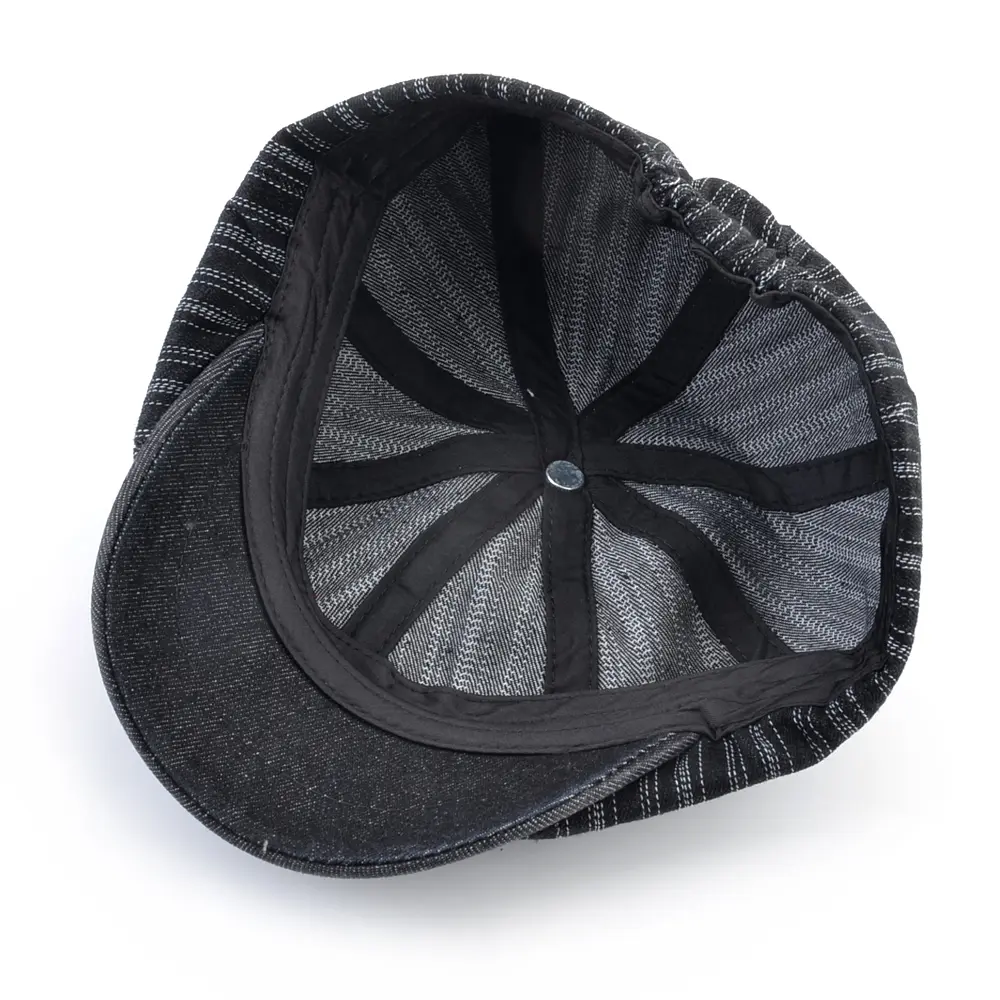 Vintage Striped Berets Men's Autumn Fashion Newsboy Caps Male Artist Flat Visor Peaked Hat Men Spring Casual Boina Gorras Hats