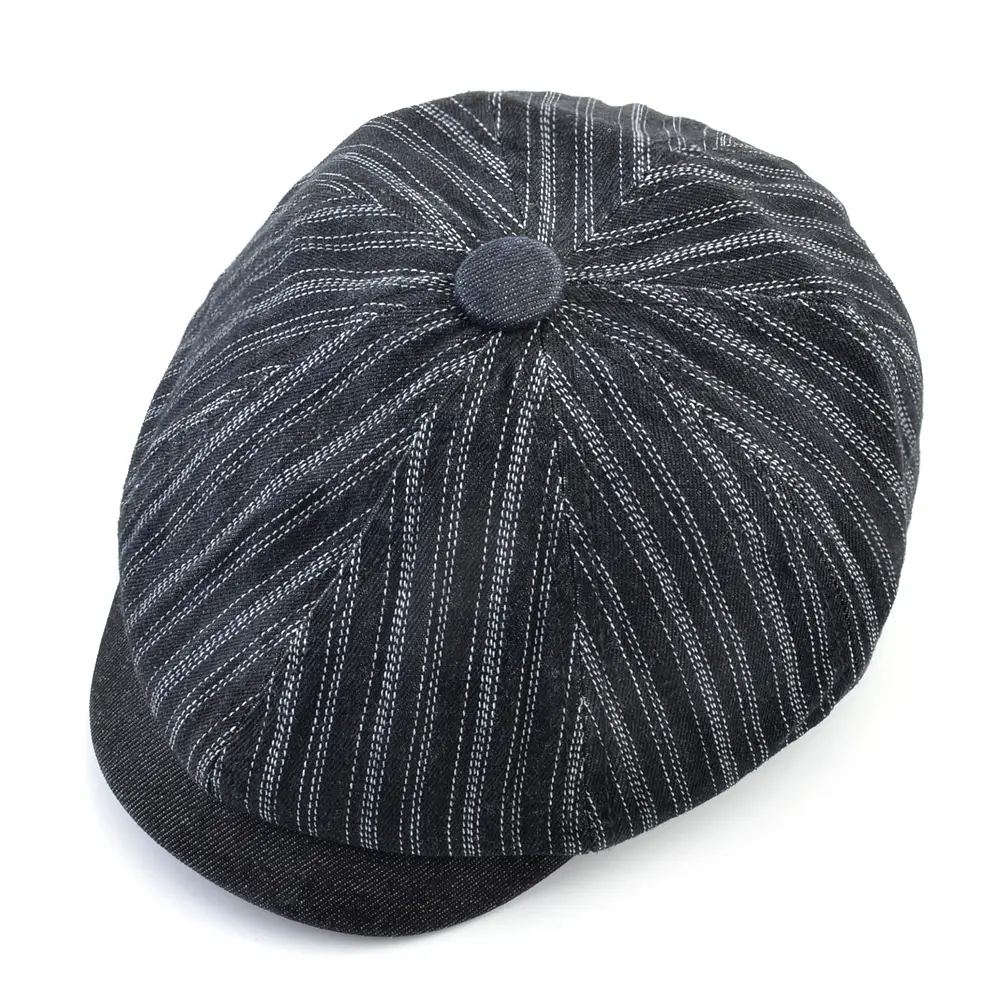Vintage Striped Berets Men's Autumn Fashion Newsboy Caps Male Artist Flat Visor Peaked Hat Men Spring Casual Boina Gorras Hats